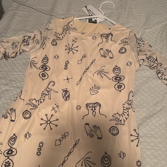 Doodle Print Mesh Dress XL - Picture 3 of 5